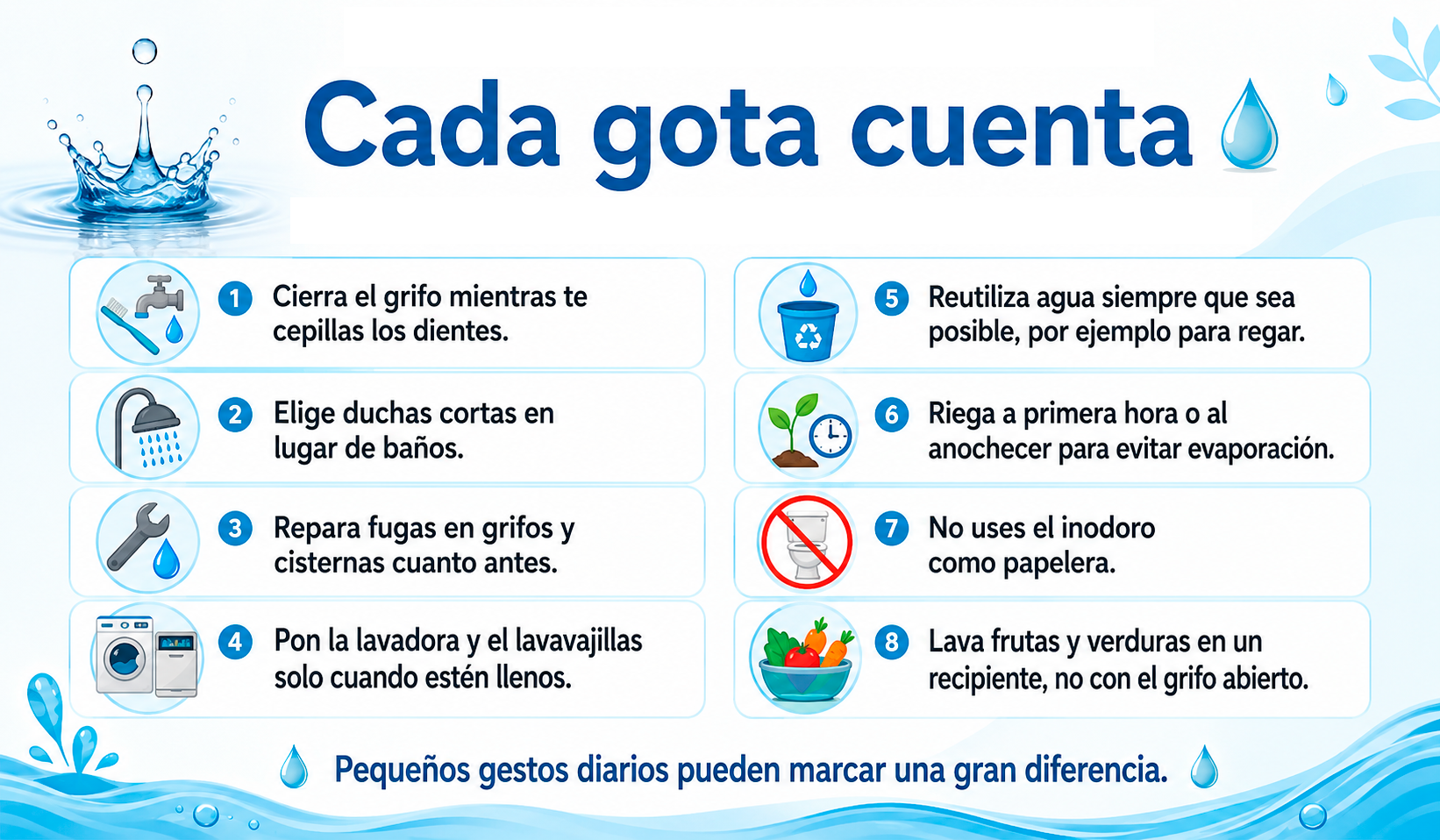 Cada gota cuenta: pequeños gestos para ahorrar agua